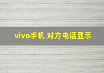 vivo手机 对方电话显示